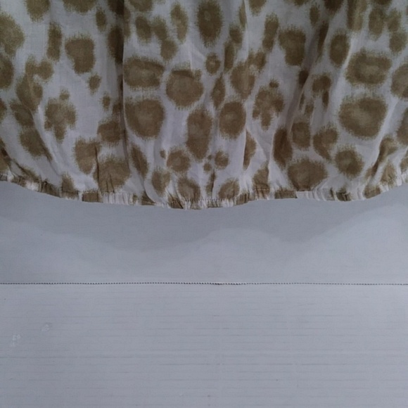 *EUC* Ann Taylor LOFT Cotton Sheer Tan & White Leopard Print Sleeveless Blouse - Picture 5 of 7